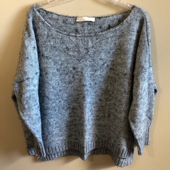Off Shoulder Boat Neck Sweater Long Sleeve Knit - Picture 1 of 8